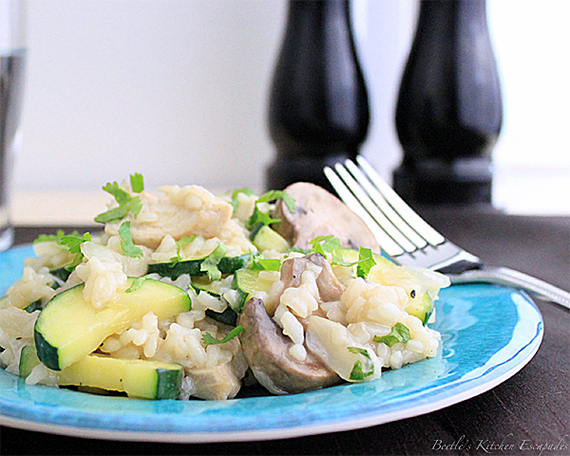 Grilled Chicken and Zucchini Risotto