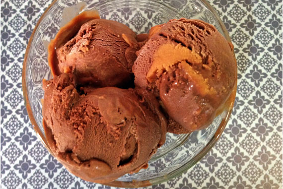 Chocolate Peanut Butter Swirl Ice Cream