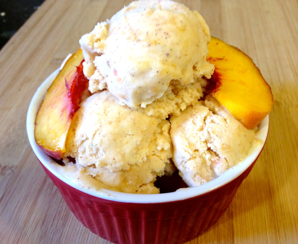 Peach Almond Ginger Ice Cream