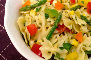 summer produce pasta salad