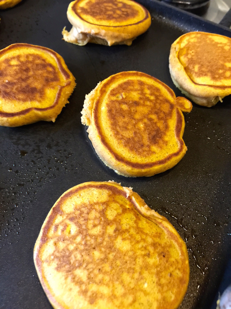 Pumpkin Pancakes on the Griddle