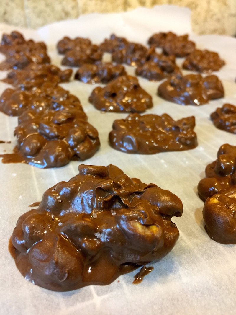 Crockpot Chocolate Candy Clusters!