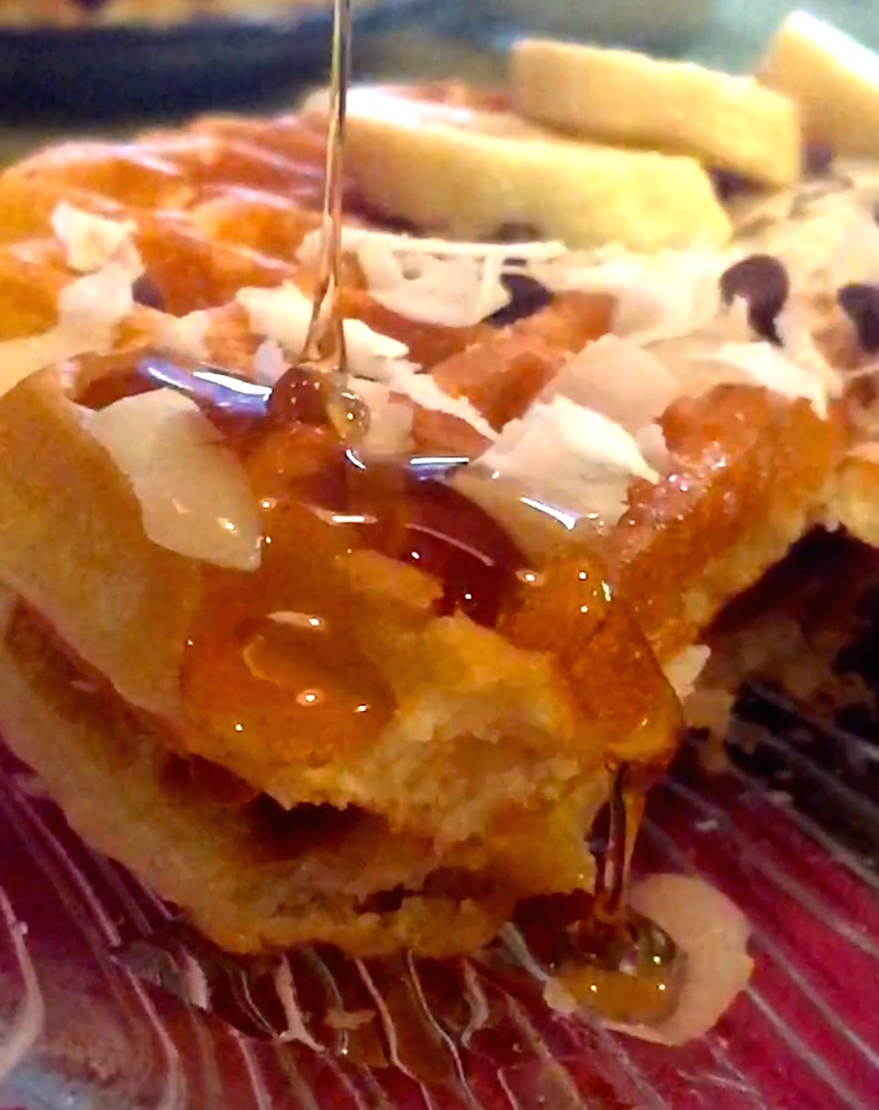 Coconut Chocolate Chip Waffles